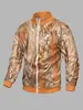 Chamarra con cuello alto, saco deportivo, sudadera casual con cierre, estampado digital, impresión 3D, manga larga