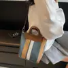 Bolsa de Gran Capacidad para Viajes Diarios para Mujer 2025 Otoño Nuevo Bolso de Lona Rayada Bolso Tote Casual de Hombro Bolso de Mano para Viaje