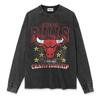 Camiseta Americana de Toros Street Hip-Hop Marca de Moda Estampado Retro Lavado Antiguo Y2K Algodón Holgada Manga Corta Hombre