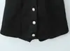 Mono corto de verano para mujer estilo europeo y americano, negro, con cuello halter 26965