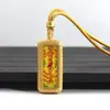Pintado à Mão Pintado com Ouro Areia Mineral Mini Barra de Ouro Liga Cabeça de Coroa Thangka Oito Grandes Mantras Guardiões Pingente Thangka