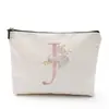 Bolsa de Cosméticos para Mujer Serie Alfabeto Inglés Impreso Densamente, Bolsa de Almacenamiento de Mano para Cosméticos y Joyería, Impermeable