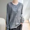 Cárdigan casual de punto trenzado para mujer, chaqueta fina de corte holgado, suéter de lana de terciopelo de alta gama, suéter de jacquard