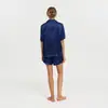 Conjunto de dos piezas de manga corta para mujer de comercio exterior, shorts para estar en casa, pijamas de seda, estilo conjunto de pijama de verano para mujer