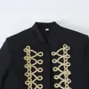 Ropa de comercio exterior para mujer 2026 Estilo europeo y americano moderno casual blazer con cuello alto decorado con botones anudados B126220