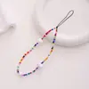 Nova corrente de celular com contas de nuvem acessório para capa de celular DIY pingente princesa sereia urso pulseira curta anti-queda para pulso