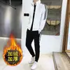 Novo terno masculino outono 2024 moda coreana terno cardigã bonito duas peças jovem uma geração de cabelo