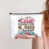 Bolsa de Cosméticos com Zíper Estampada Mais Vendida da Amazon Bolsa de Higiene Pessoal Feminina de Mão Estojo Simples e Moderno de Lona Bolsa de Armazenamento