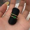 Anel de diamante verde moda coreana personalidade feminina anel dedo indicador Joker fornecimento AliExpress joias atacado