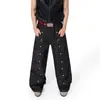 Pantalones de mezclilla originales de diseño resistente estilo callejero americano, unisex, color original, pierna ancha, modernos