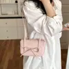 Bolsa Quadrada Pequena Cor Lisa com Laço Estilo Coreano 2026 Novo Estilo Delicado e Feminino para o Dia a Dia Ombro Único de Mão de Ombro