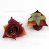 Conjunto requintado de 25 peças de cabeças de rosa bordô vintage simuladas, acessórios DIY para decoração de cena de casamento e hotel, flores artificiais