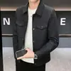 Chaqueta de pana para hombre con cuello mao, moderna y elegante, ligera y de corte ajustado, adecuada para primavera y otoño, de alta gama y sin esfuerzo cool, prenda de abrigo versátil