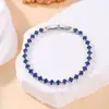 Bestseller transfronterizo: Pulsera de tenis de cobre incrustada con circón verde, lujo ligero, versátil, pulsera de joyería de alta gama para mujer