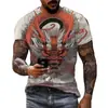 Europa e Estados Unidos verão transfronteiriço novo comércio exterior masculino Amazon Camiseta 3D estampa de animal gola redonda manga curta Camiseta