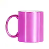 Taza electroplateada con transferencia de calor y asa dorada, taza de cerámica con recubrimiento para sublimación, taza de café retro estilo nórdico en dorado y plateado
