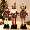 Figuras Transfronterizas de Santa Claus, Muñeco de Nieve y Reno con Patas Retráctiles, Suministros para Decoración Navideña, Piezas para Escaparate Navideño