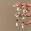Pendientes de Borla de Perla y Circonita Estilo Coreano para Mujer, Lujo Ligero, Gama Alta, Pendientes Elegantes, Únicos, Hermosos, Pendientes Exagerados