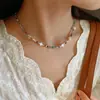Collar de Piedra Natural y Concha con Abalorios Estrella de Cinco Puntas Nuevo Estilo 2026 Cadena para Clavícula Colorida Dopamina Elegante Retro