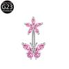 F136 Flor Borboleta Zircônia Piercing de Umbigo Material G23 Piercing Stud de Umbigo Comércio Exterior E-commerce Atacado Fábrica