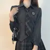 UniformeJK Feminino Terno Estilo Japonês Outono Cintura Fina Camisa de Manga Longa Estilo Preppy Sexy Uniforme Estilo Coreano Campus