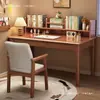 Mesa de madeira maciça com estante combinada para uso doméstico por alunos do ensino fundamental e médio, escrivaninha simples e cadeira para quarto de apartamento pequeno