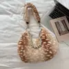Bolso de Nicho Estilo Coreano Bolso de Hombro Individual de Peluche Nuevo 2026 Bolso de Mano Retro de Gama Alta Bolso Tote Elegante
