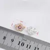 Ouro 14k cravejado com zircônia flor de cinco pétalas fileira dupla fileira tripla espaçador pulseira colar de cristal DIY feito à mão contas de três furos
