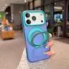 Funda de teléfono adecuada para iPhone 18 Pro con soporte giratorio de dos colores, succión magnética para Apple 17A, mate 16, cubierta anticaídas de alta calidad