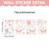 Adesivos de Parede Borboleta Flor Aquarela Transfronteiriços Sala de Estar Quarto Adesivos de PVC Quarto de Meninas Crianças Adesivos de Parede Autoadesivos Atacado