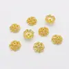 Relleno de Oro 14K18K Conservación del Color Bandeja Hueca de Flor Tapa de Flor Bandeja para Cuentas Pulsera DIY Collar Joyería Espaciador Accesorios de Cuentas Sueltas