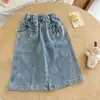 Jeans Casuales de Dibujos Animados Nuevos para Niñas, Temporada Primavera y Otoño 2026, Pantalones Rectos con Bordado de Gato Lindo, Clase A Tendencia
