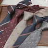 Gravata para Homens, Formal de Negócios com Listras e Bolinhas 8cm, Cor Vinho Café, Acessório para Camisa Social