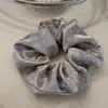 Elástico de Cabelo Scrunchie de Cetim com Bolinhas Estilo Coreano para Mulheres, Acessório de Cabelo de Luxo