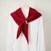 Chal Cruzado de Punto de Color Sólido Estilo Primavera y Otoño para Mujer, Bufanda Triangular de Imitación Cachemir, Ropa de Ambiente Estilo Coreano, Adecuado para Habitaciones con Aire Acondicionado