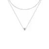 Collar con Colgante de Corazón Pequeño y Esponjoso en Capas Transfronterizo Europeo y Americano Venta Caliente Amor Clásico Simple Versátil Cadena para Clavícula Venta al por Mayor