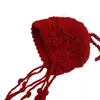 Gorro Tejido Hecho a Mano con Calados de Flores Kawanishi Tourism para Mujer Otoño Protección para los Oídos Muestra una Cara Pequeña Gorro de Lana Pullover