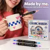 Marcadores acrílicos de 24 colores, doble punta, doble color, para pintar sobre cerámica, piedra, madera y vidrio; Plumas para manualidades y grafitis DIY