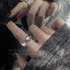 Anillo Estrella Ojo de Gato de Color Contrastante para Mujer Ins Moda Trendy Elegante Anillo para Dedo Índice de Pareja Nicho Anillo Versátil Elegante