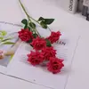 Flores Artificiais, Flores de Seda Rosa com 6 Cabeças, Buquê para Mesa de Jantar Sala de Estar Casa Mesa de Centro, Decoração de Mesa, Enfeites de Flores Artificiais para Casamento
