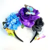 Nova Tiara Colorida de Flores Artificiais, Deslumbrante Acessório de Carnaval com Flores e Borboletas, Tiara de Decoração para Festa de Feriado para Mulheres