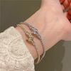Pulsera de oro de 14 quilates con microincrustaciones de circonitas, estilo coreano, nicho, Minimax, con cordón ajustable, J461