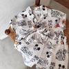 Verão 2024 Roupas Casuais para Casa Meninos e Meninas Camiseta de Manga Curta com Desenho de Rato Shorts para Bebê Conjunto Infantil Conjunto de Duas Peças