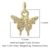 Nueva Tendencia de Moda Colgante de Mariposa con Circonita Microincrustada de Cobre Accesorios de Joyería para Pulsera, Collar, Pendientes, Llavero