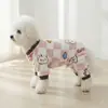 Ropa de casa de felpa para otoño e invierno, de cuatro patas, cálida y cómoda, con diseño de dibujos animados lindos, adecuada para perros pequeños y medianos, Ropa para mascotas