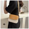 Bolso Pequeño de Color Contrastante para Mujer 2024 Primavera y Verano Nueva Moda Estilo Europeo y Americano Bolso de Silla de Montar Retro Presbiópico con Letra Bolso Cuadrado Pequeño