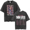 Camiseta de Merchandising de la Gira del Álbum Greedy de Tate Mcrae Unisex Moda Retro Lavada Manga Corta Camiseta Oversize