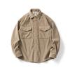 Roupas de verão do sul 2023 Inverno cor sólida bolso tridimensional camisa de lapela decorativa camisa japonesa retrô forrada de lã