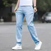 Calças Casuais Masculinas Verão Finas Algodão Puro Negócios Corte Reto Tamanho Grande 2026 Nova Primavera e Verão Calças Esportivas Masculinas Slim Fit