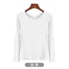 Camisa Base Modal para Primavera e Outono 2024 para Mulheres, Camiseta de Manga Longa Plus Size, Camada Interna Feminina, Gola Redonda, Top Fino Versátil